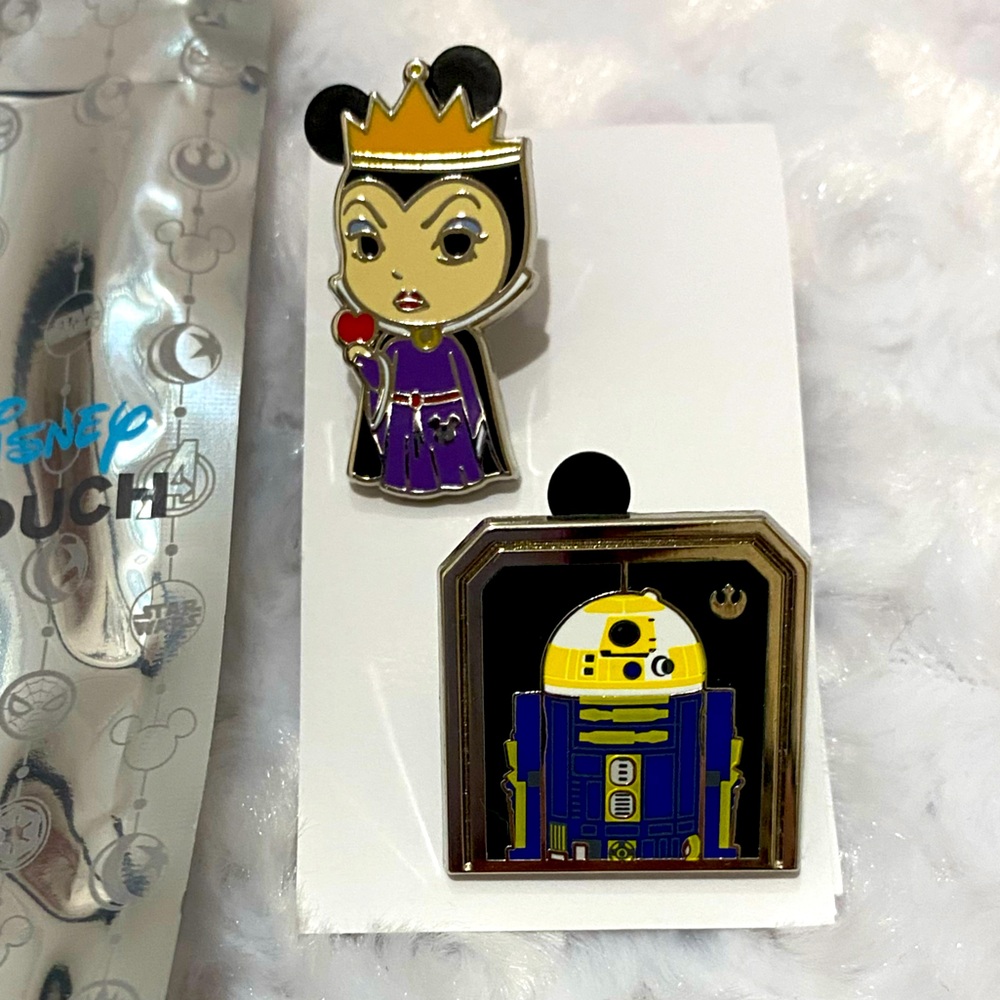 Disney World 2024 Hidden Mickey Pins - The Evil Queen & R2-B1 Droid - NWT